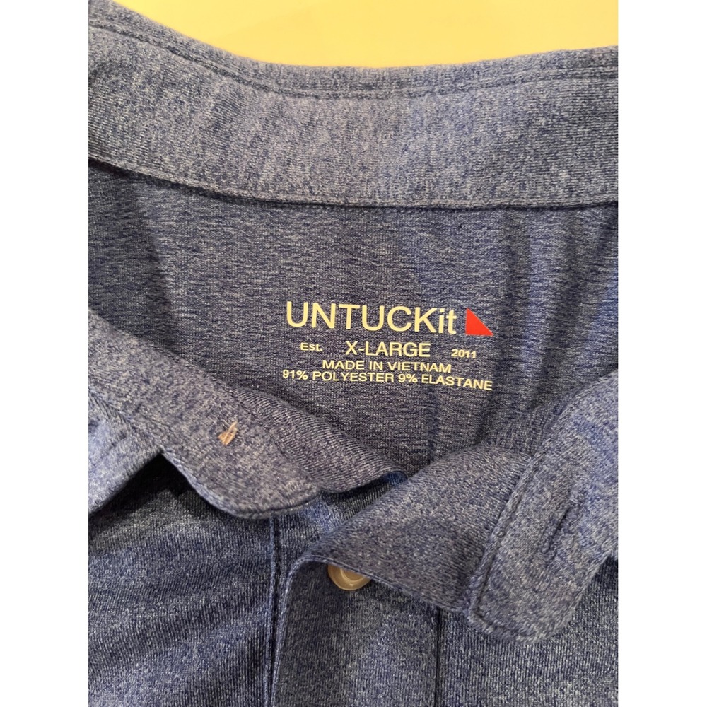 Untuckit Men's Short Sleeve Blue Polo Shirt Polyester Elastane Size XL - Picture 4 of 4
